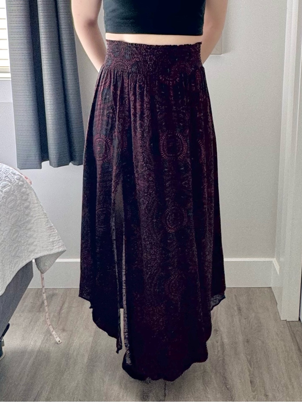 American Eagle Outfitters Black Asymmetrical Maxi Skirt